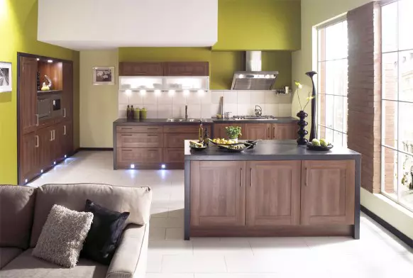 cocina rustica isla apartamento